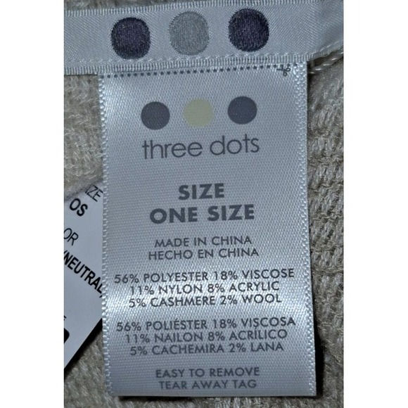 NTW Three Dots women's neutral Miranda plaid poncho/shawl wrap One Size - Picture 6 of 8